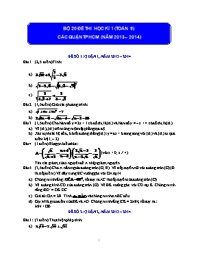 Bộ 3 đề thi học kì 1 (Toán 9) các quận TP Hồ Chí Minh (năm 2012  2013)